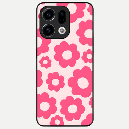  Blush Flower Pop Glass Case For Oppo Find X9 back cover – full design glossy printed glass finish