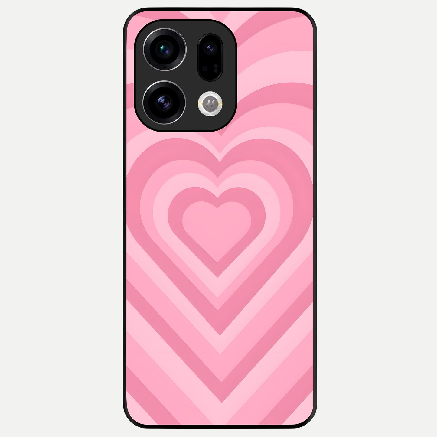  Blush Heart Waves Glass Case For Oppo Find X9 back cover – full design glossy printed glass finish