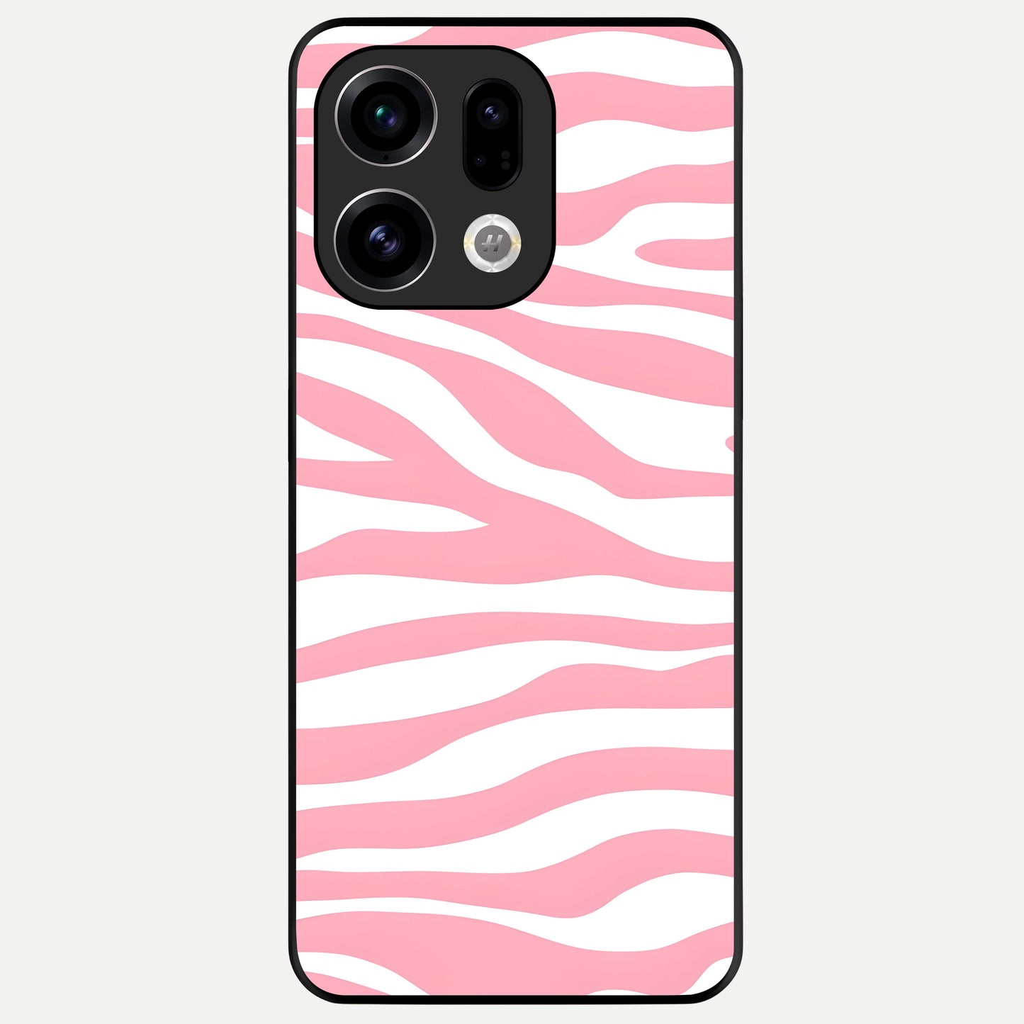  Blush Zebra Flow Glass Case For Oppo Find X9 back cover – full design glossy printed glass finish