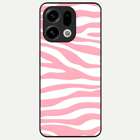  Blush Zebra Flow Glass Case For Oppo Find X9 back cover – full design glossy printed glass finish