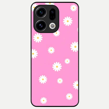  Bubblegum Daisy Pop Glass Case For Oppo Find X9 back cover – full design glossy printed glass finish