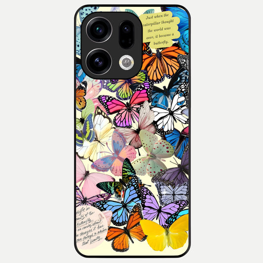  Butterflies Petal Dream Glass Case For Oppo Find X9 back cover – full design glossy printed glass finish