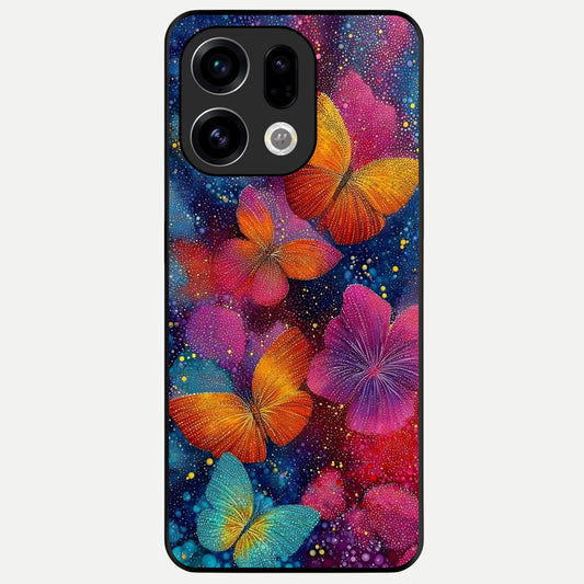  Butterfly Dream Mist Glass Case For Oppo Find X9 back cover – full design glossy printed glass finish