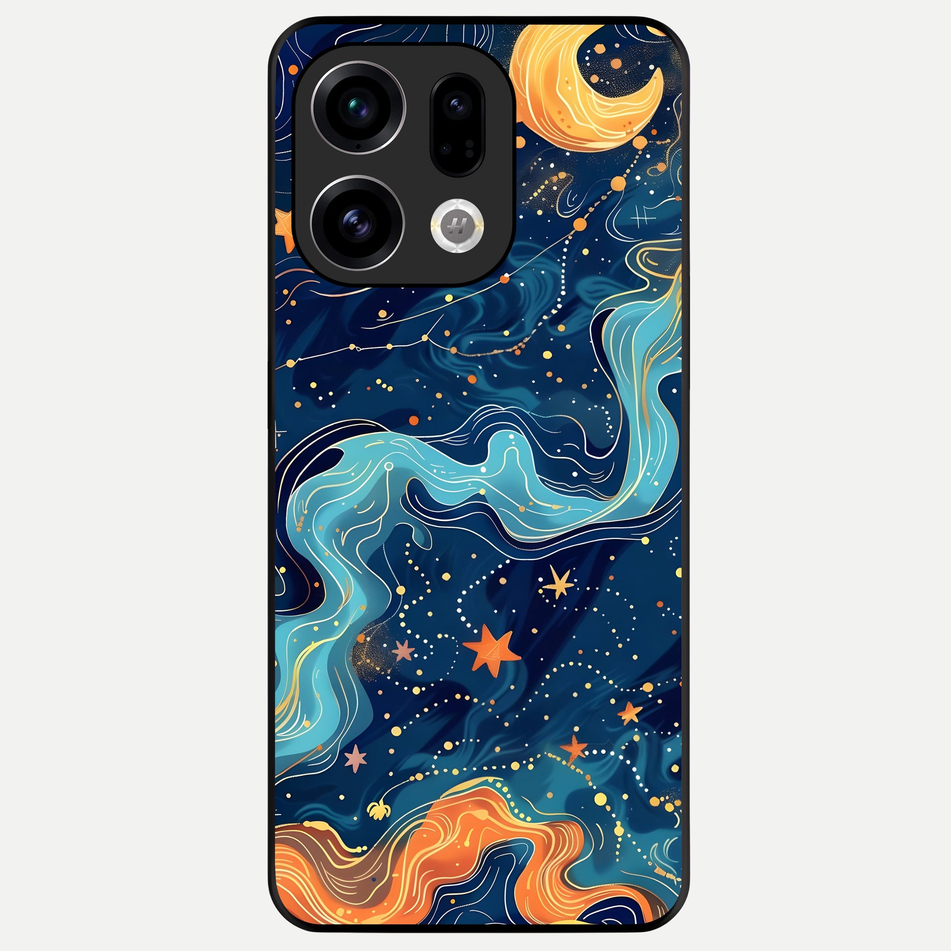  Celestial Dream Flow Glass Case For Oppo Find X9 back cover – full design glossy printed glass finish