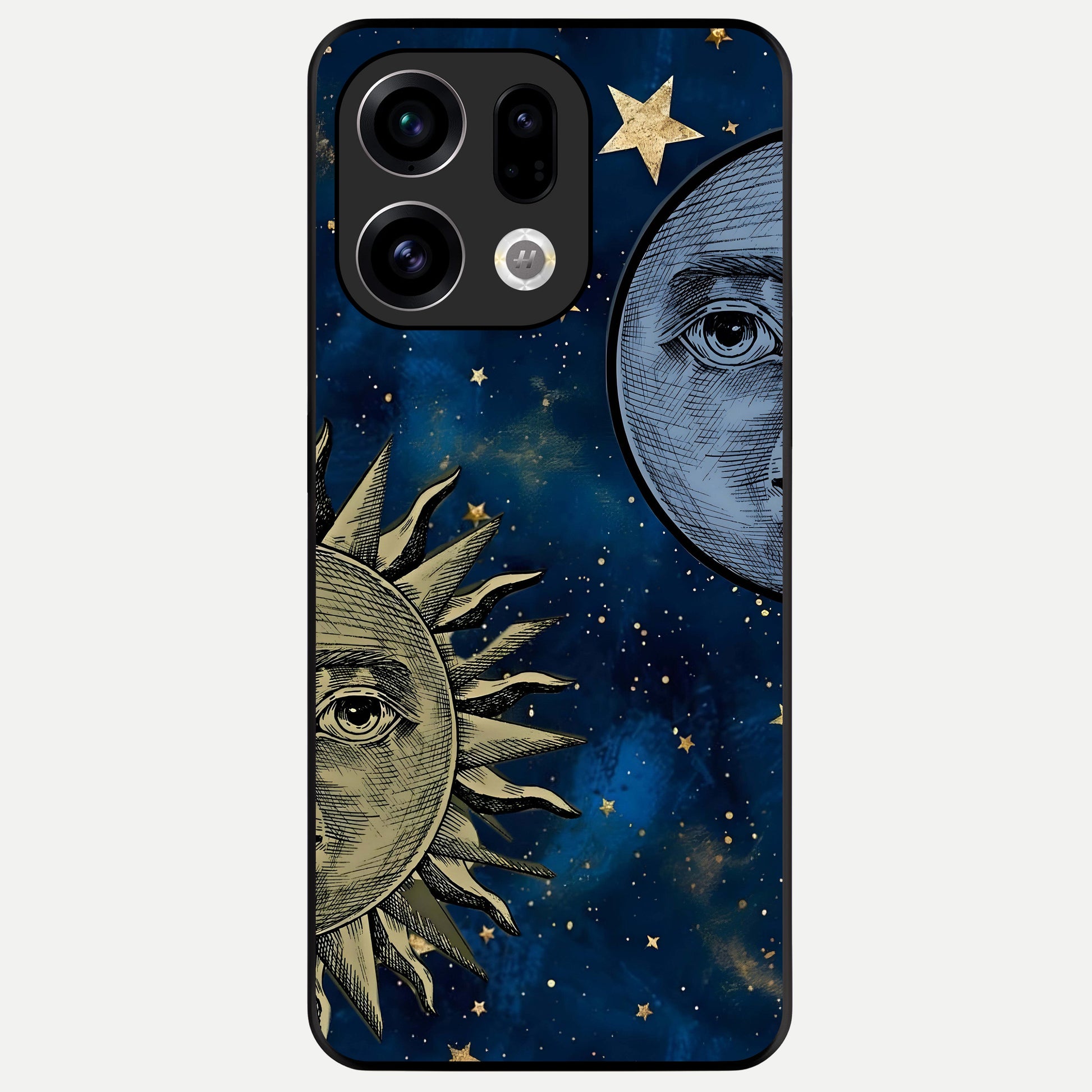  Celestial Moon With Sun Glass Case For Oppo Find X9 back cover – full design glossy printed glass finish