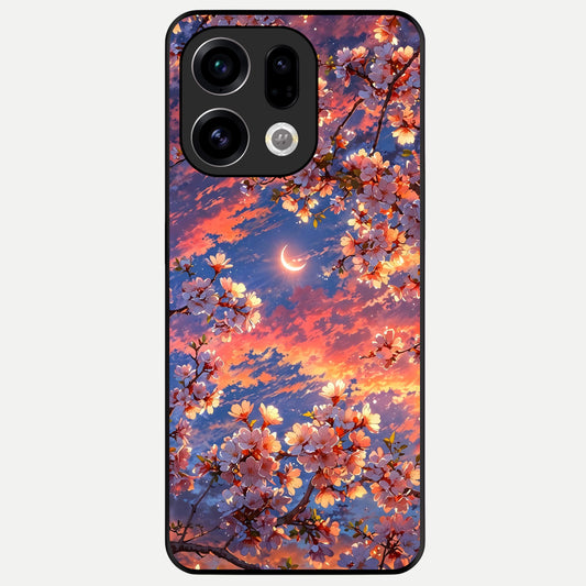  Celestial Sakura Sunset Glass Case For Oppo Find X9 back cover – full design glossy printed glass finish