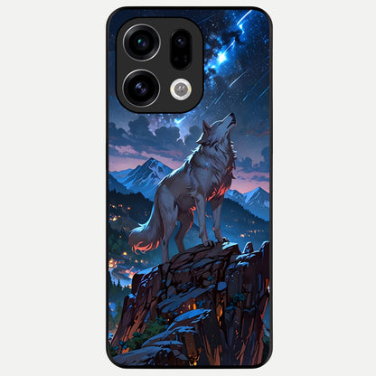 Celestial Wolf Howl Glass Case For Oppo Find X9 back cover – full design glossy printed glass finish