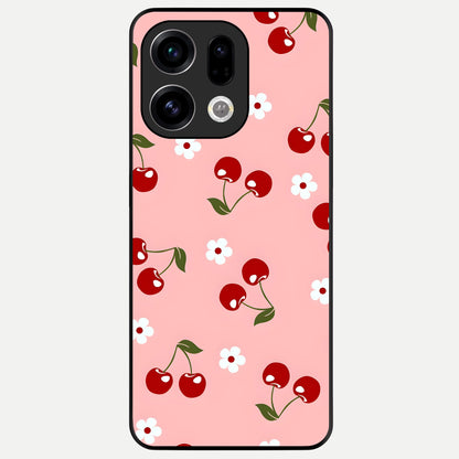  Cherry Love Mood Glass Case For Oppo Find X9 back cover – full design glossy printed glass finish