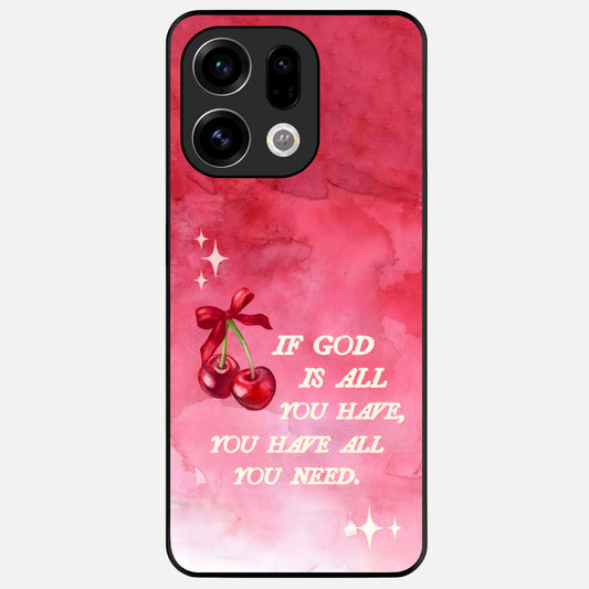  Cherry Quote Glass Case For Oppo Find X9 back cover – full design glossy printed glass finish