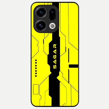  Circuit CYBERPUNK Custom Name Glass Case For Oppo Find X9 back cover – full design glossy printed glass finish