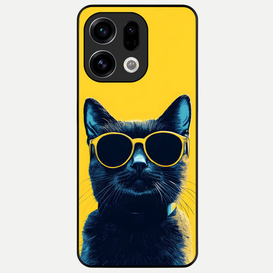  Cool Cat Vibes Glass Case For Oppo Find X9 back cover – full design glossy printed glass finish
