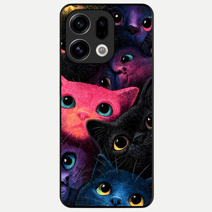  Cosmic Cats Dreams Glass Case For Oppo Find X9 back cover – full design glossy printed glass finish