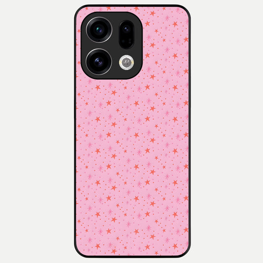  Cosmic Pink Sparkle Glass Case For Oppo Find X9 back cover – full design glossy printed glass finish