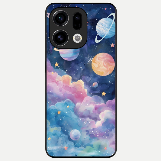  Cosmic Planet Dreams Glass Case For Oppo Find X9 back cover – full design glossy printed glass finish