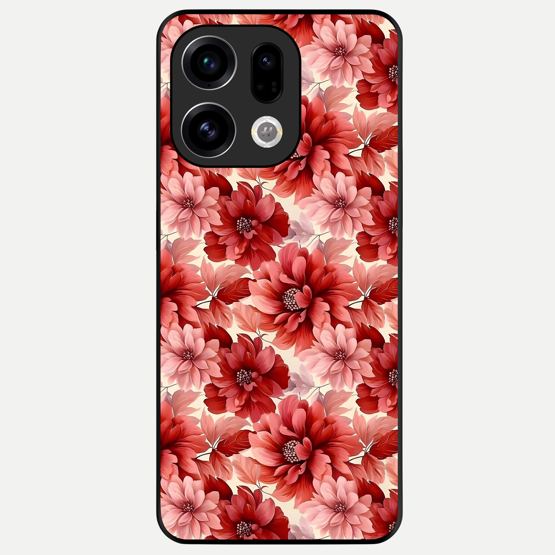 Crimson Love Petals Glass Case For Oppo Find X9 back cover – full design glossy printed glass finish