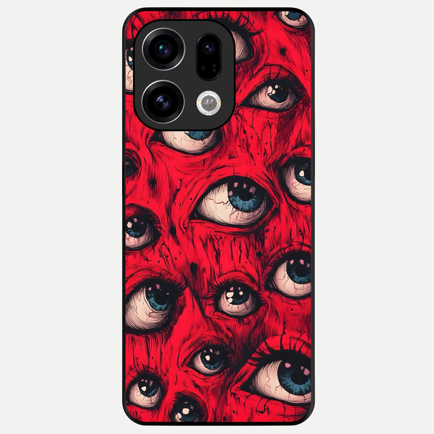  Crimson Watch Eyes Glass Case For Oppo Find X9 back cover – full design glossy printed glass finish
