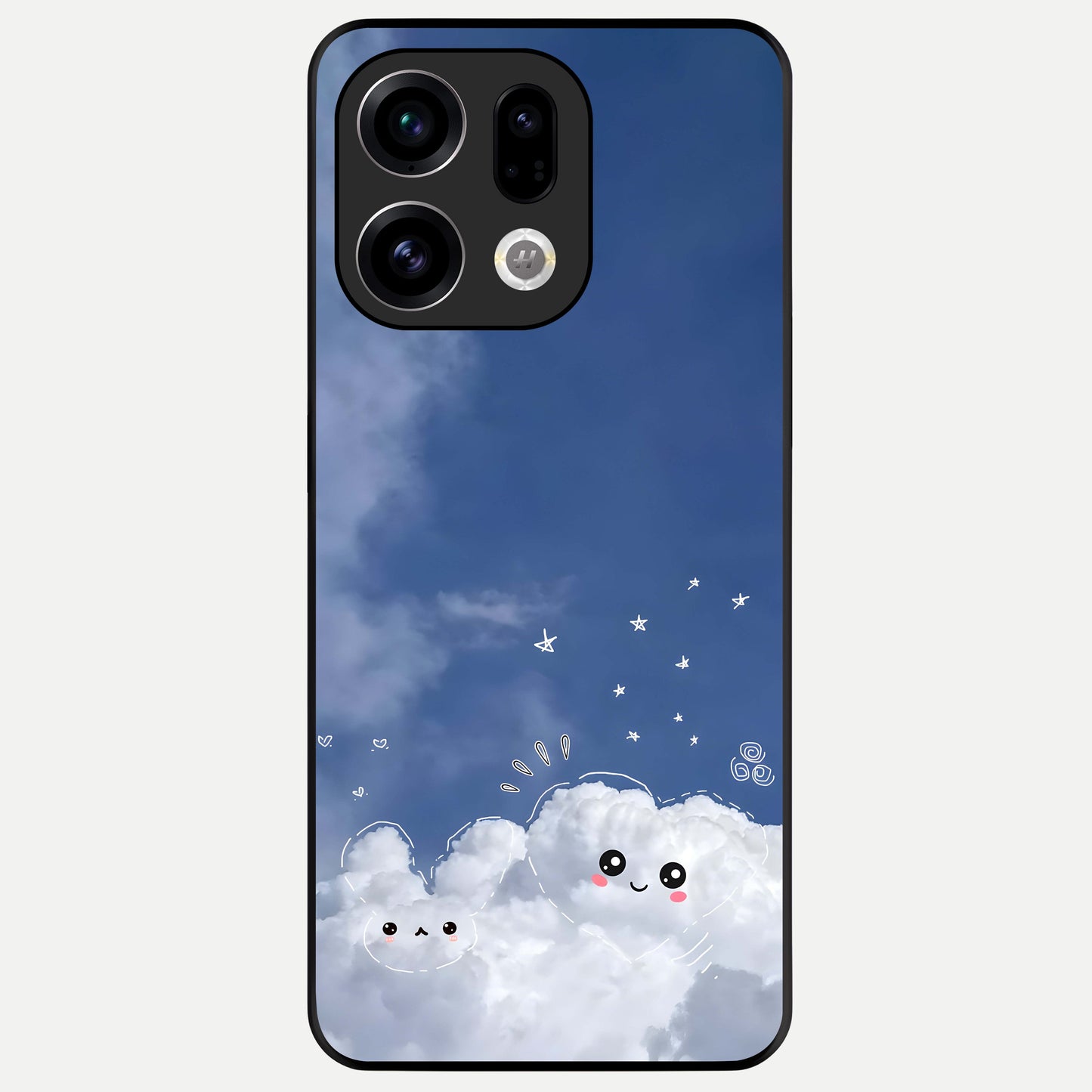  Cute Blossom Cloud Glass Case For Oppo Find X9 back cover – full design glossy printed glass finish