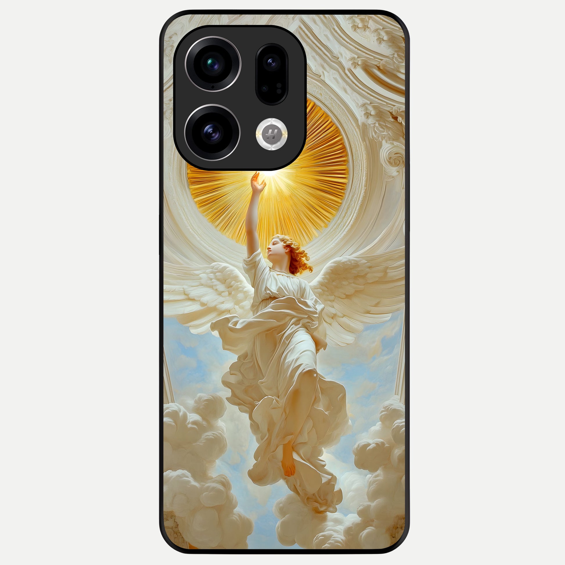  Divine Light Angel Glass Case For Oppo Find X9 back cover – full design glossy printed glass finish