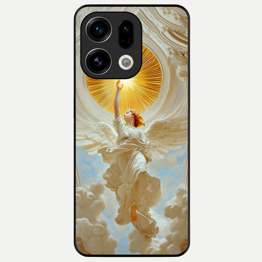  Divine Light Angel Glass Case For Oppo Find X9 back cover – full design glossy printed glass finish