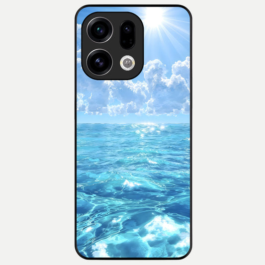  Endless Ocean Horizon Glass Case For Oppo Find X9 back cover – full design glossy printed glass finish