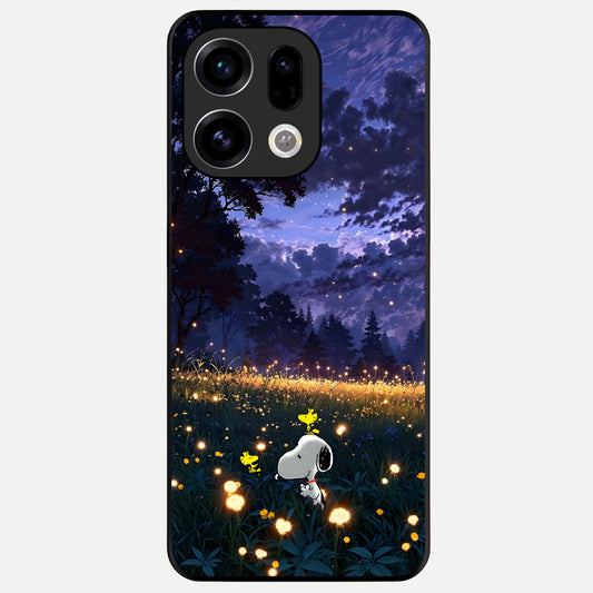  Firefly Meadow Magic Glass Case For Oppo Find X9 back cover – full design glossy printed glass finish