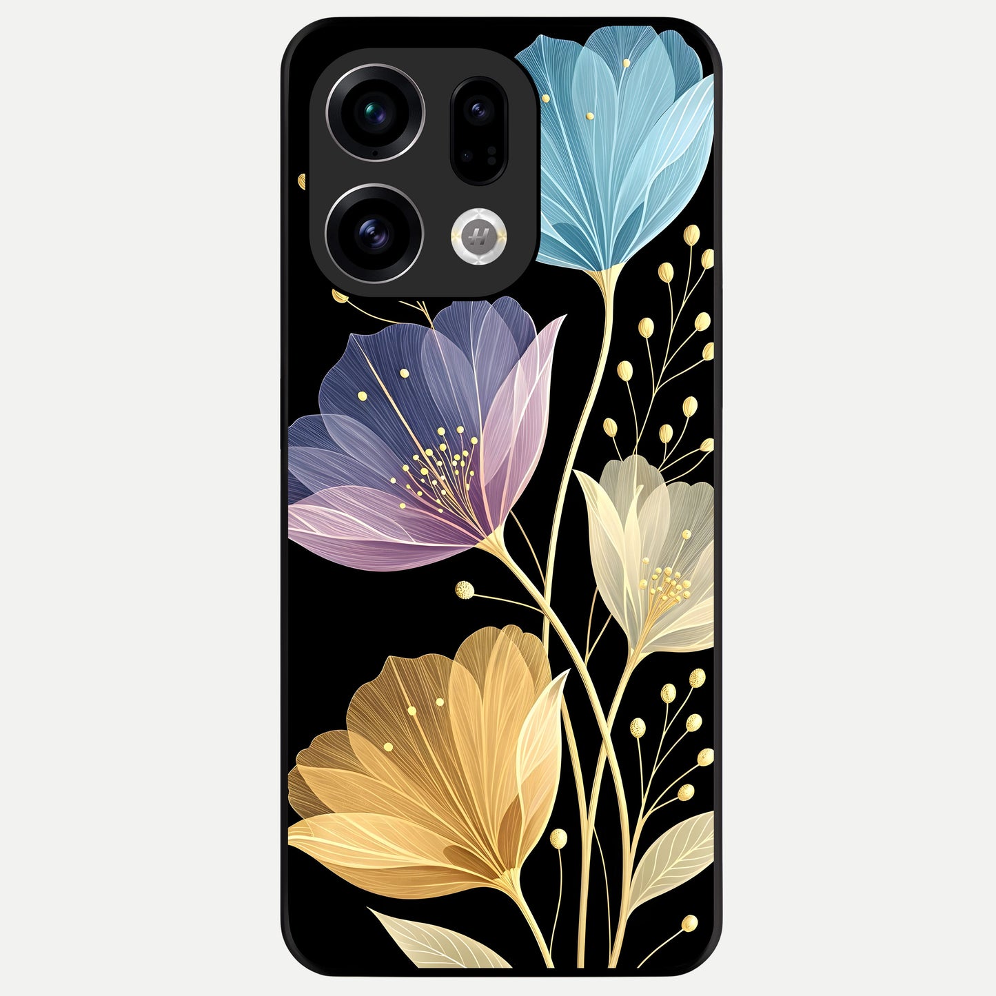  Flower Bloom Glow Glass Case For Oppo Find X9 back cover – full design glossy printed glass finish