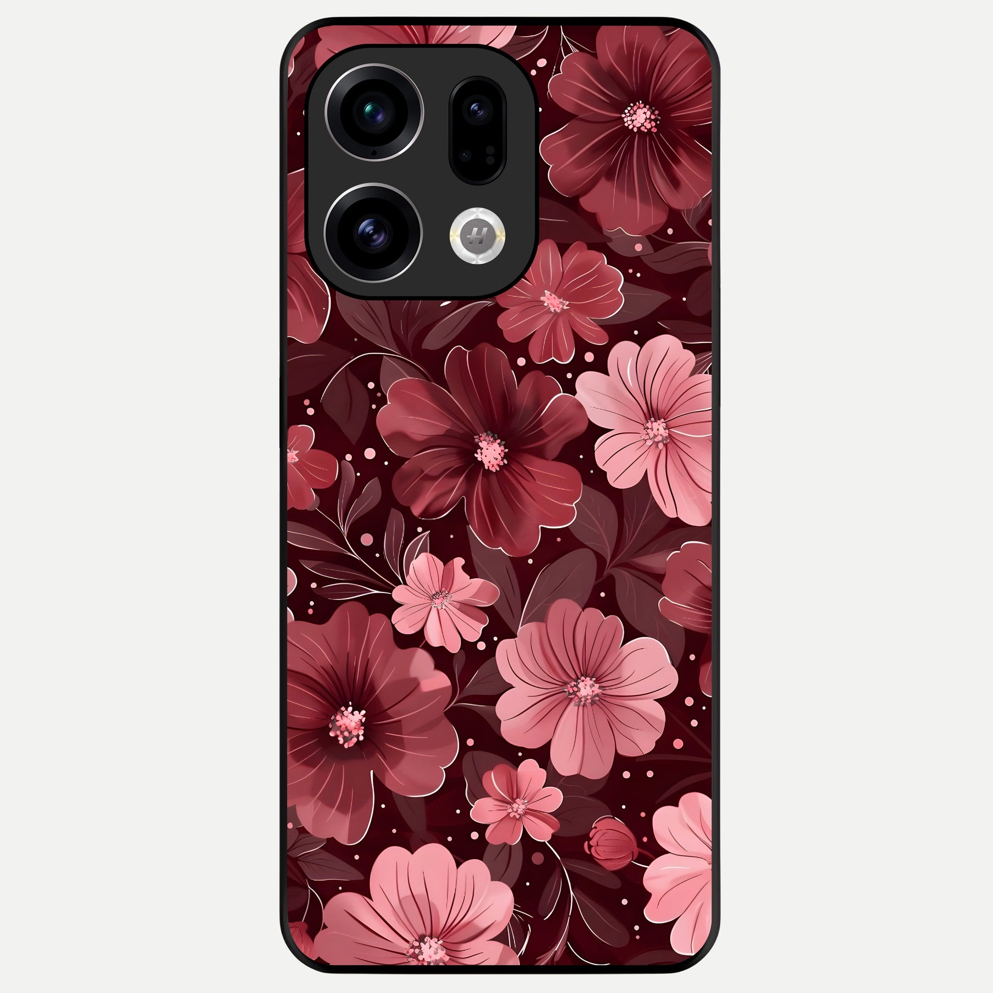  Flower Blush Bloom Glass Case For Oppo Find X9 back cover – full design glossy printed glass finish