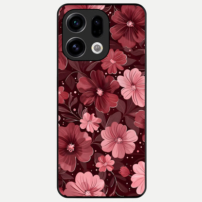  Flower Blush Bloom Glass Case For Oppo Find X9 back cover – full design glossy printed glass finish