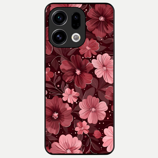  Flower Blush Bloom Glass Case For Oppo Find X9 back cover – full design glossy printed glass finish