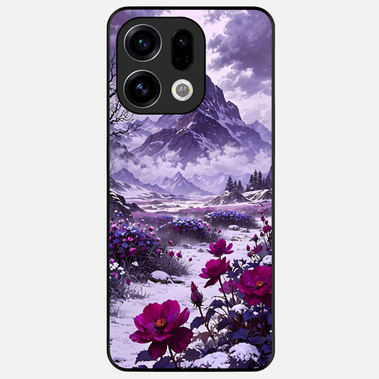  Flower Mountain View Glass Case For Oppo Find X9 back cover – full design glossy printed glass finish