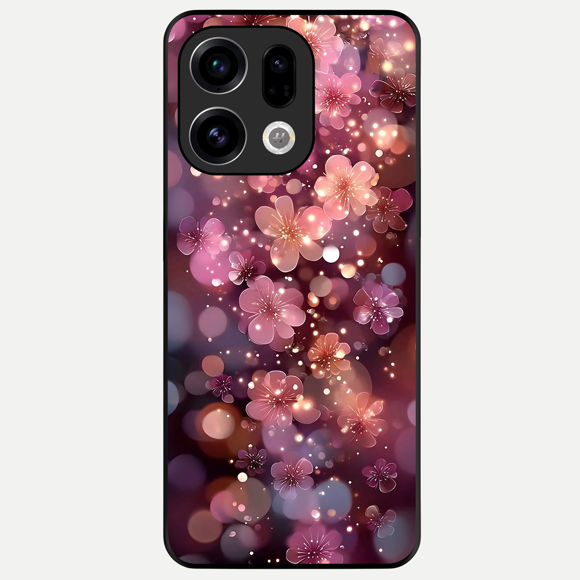  Glowing Petal Bliss Glass Case For Oppo Find X9 back cover – full design glossy printed glass finish