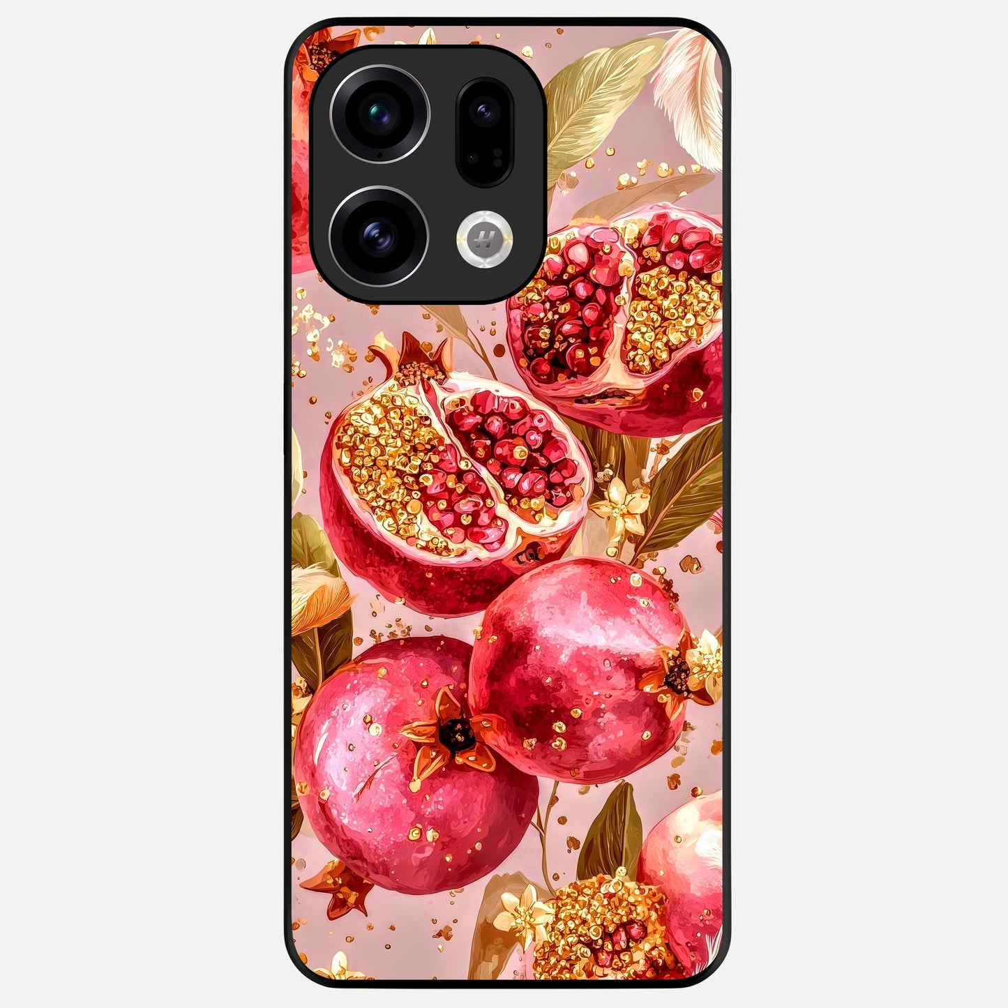  Golden Bloom Glow Glass Case For Oppo Find X9 back cover – full design glossy printed glass finish