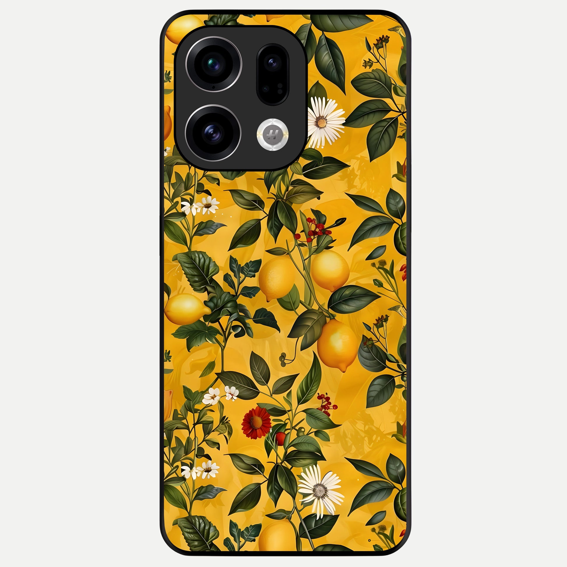  Golden Lemon Field Glass Case For Oppo Find X9 back cover – full design glossy printed glass finish