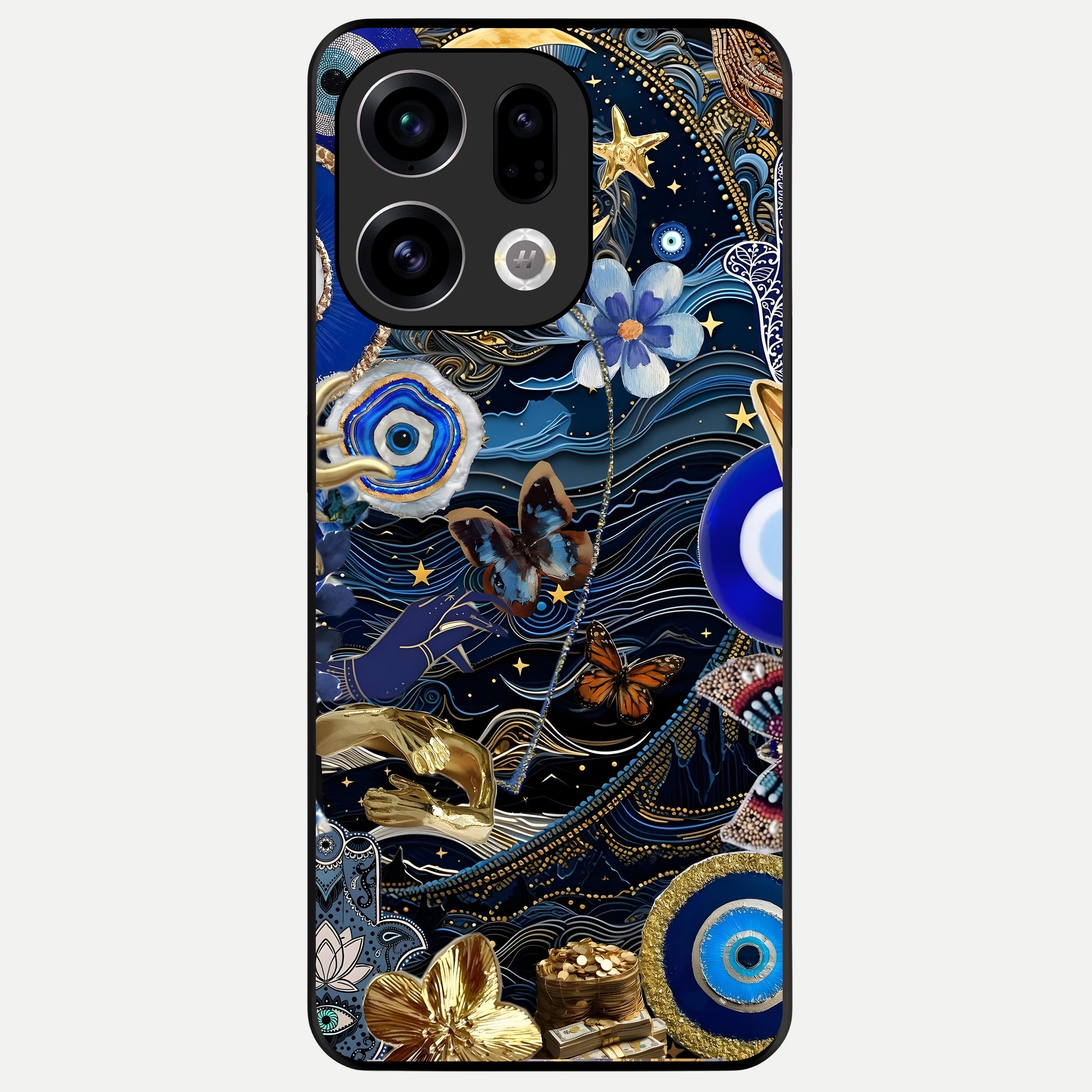  Golden Moon Magic Glass Case For Oppo Find X9 back cover – full design glossy printed glass finish