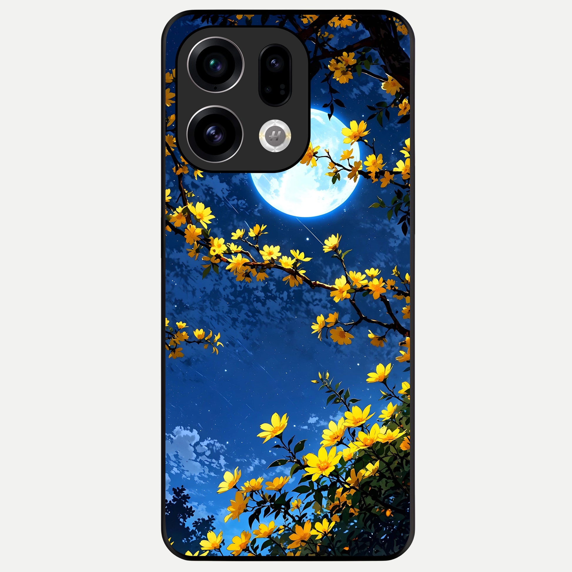  Golden Night Glow Glass Case For Oppo Find X9 back cover – full design glossy printed glass finish
