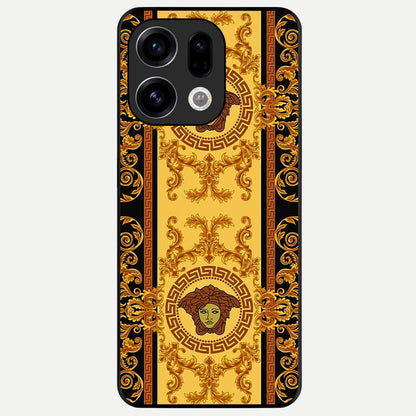 Golden Royal Heritage Glass Case For Oppo Find X9 back cover – full design glossy printed glass finish