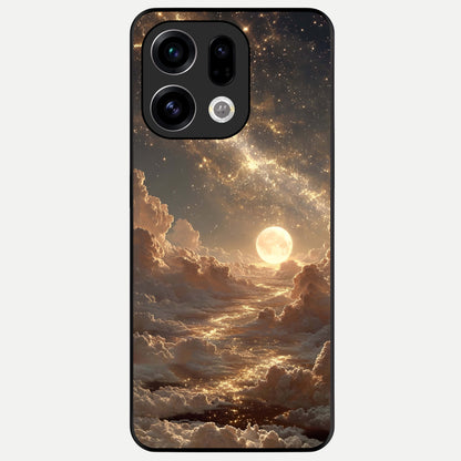  Golden Sky Dream Glass Case For Oppo Find X9 back cover – full design glossy printed glass finish