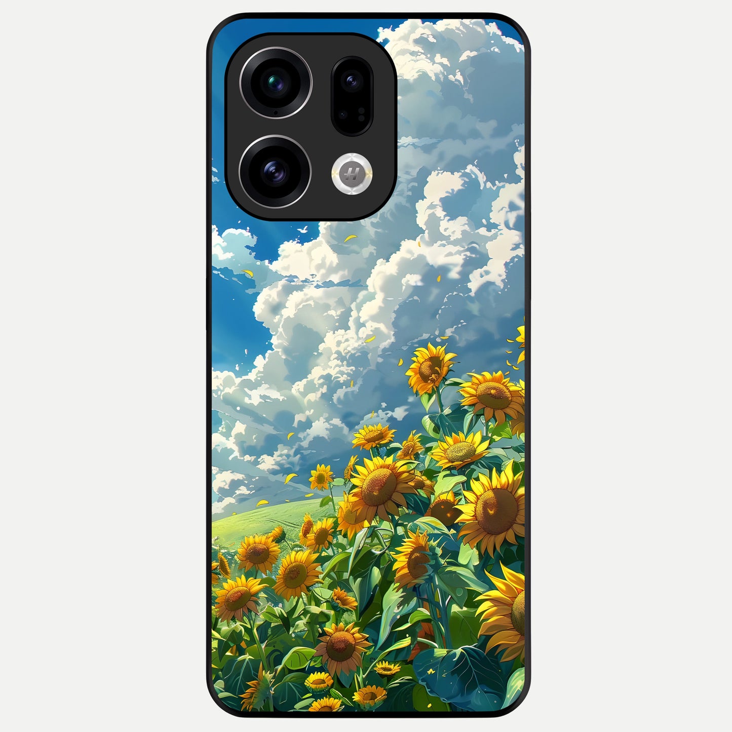  Golden Sun Glory Glass Case For Oppo Find X9 back cover – full design glossy printed glass finish