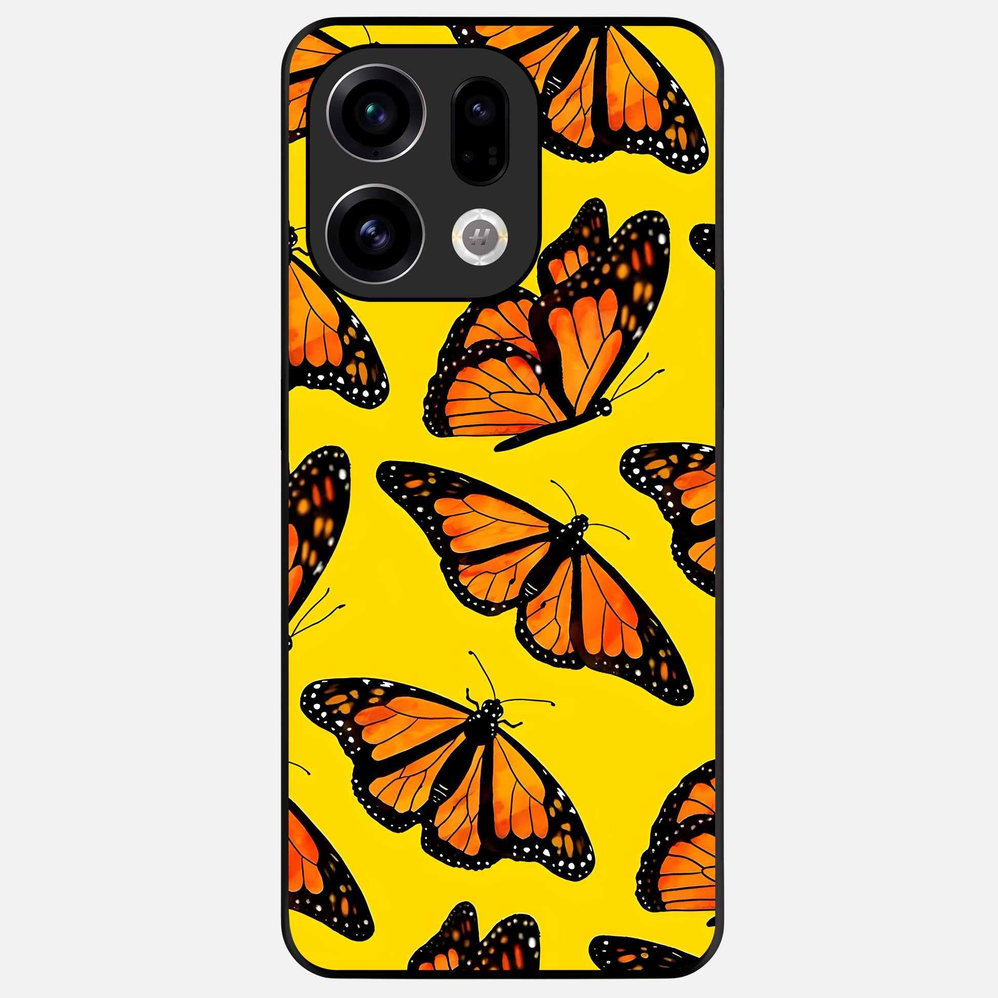  Golden Wing Flight Glass Case For Oppo Find X9 back cover – full design glossy printed glass finish