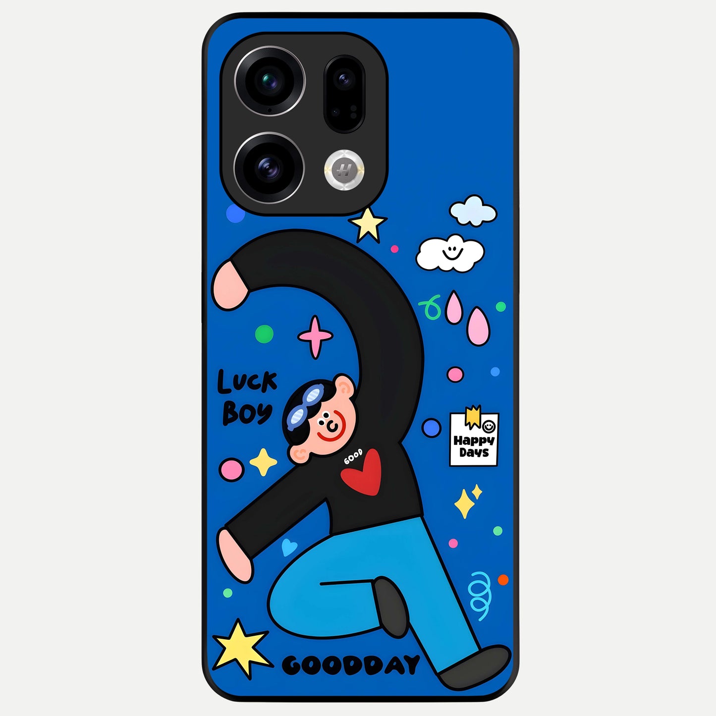  Happy Luck Vibe Glass Case For Oppo Find X9 back cover – full design glossy printed glass finish
