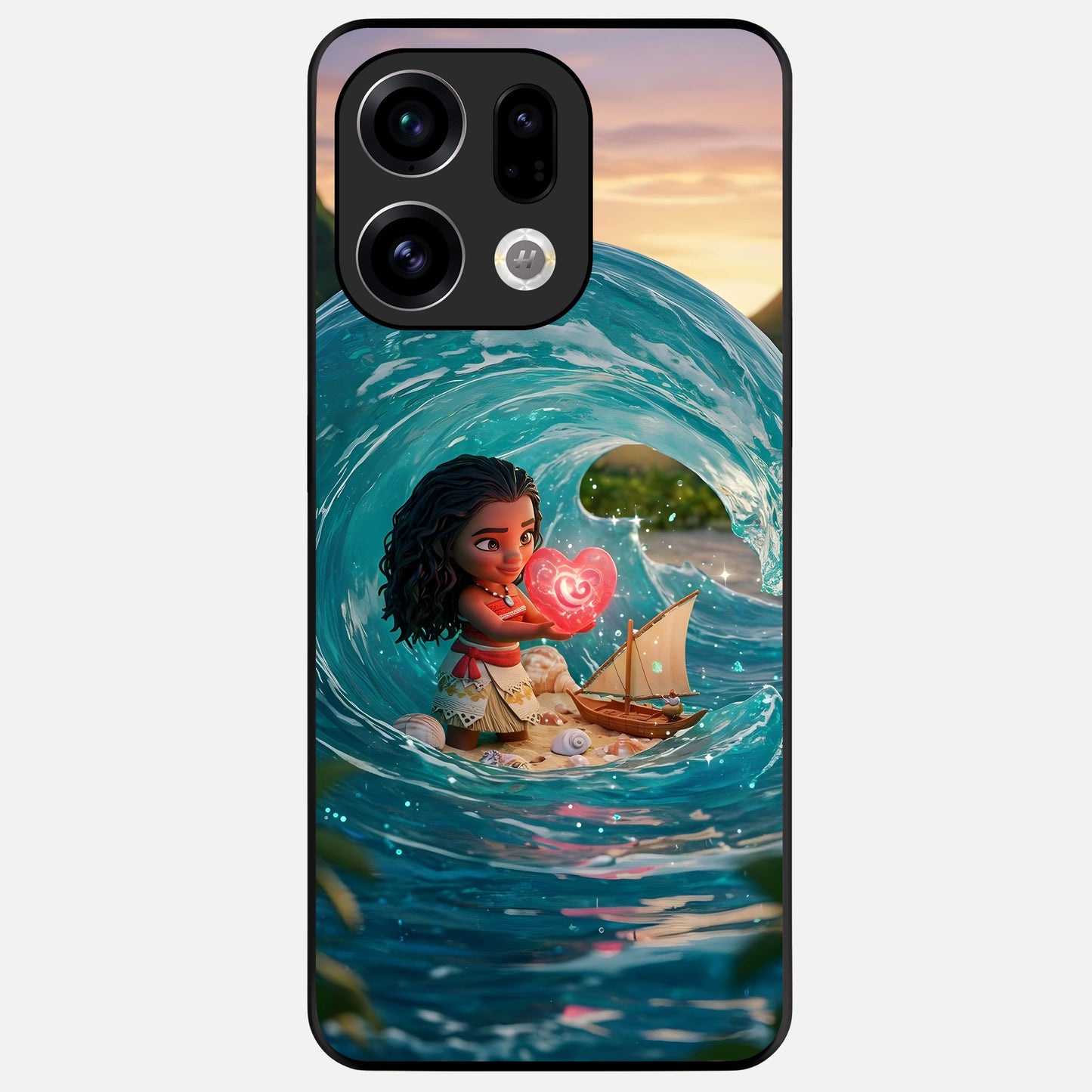  Heart of Ocean Glass Case For Oppo Find X9 back cover – full design glossy printed glass finish