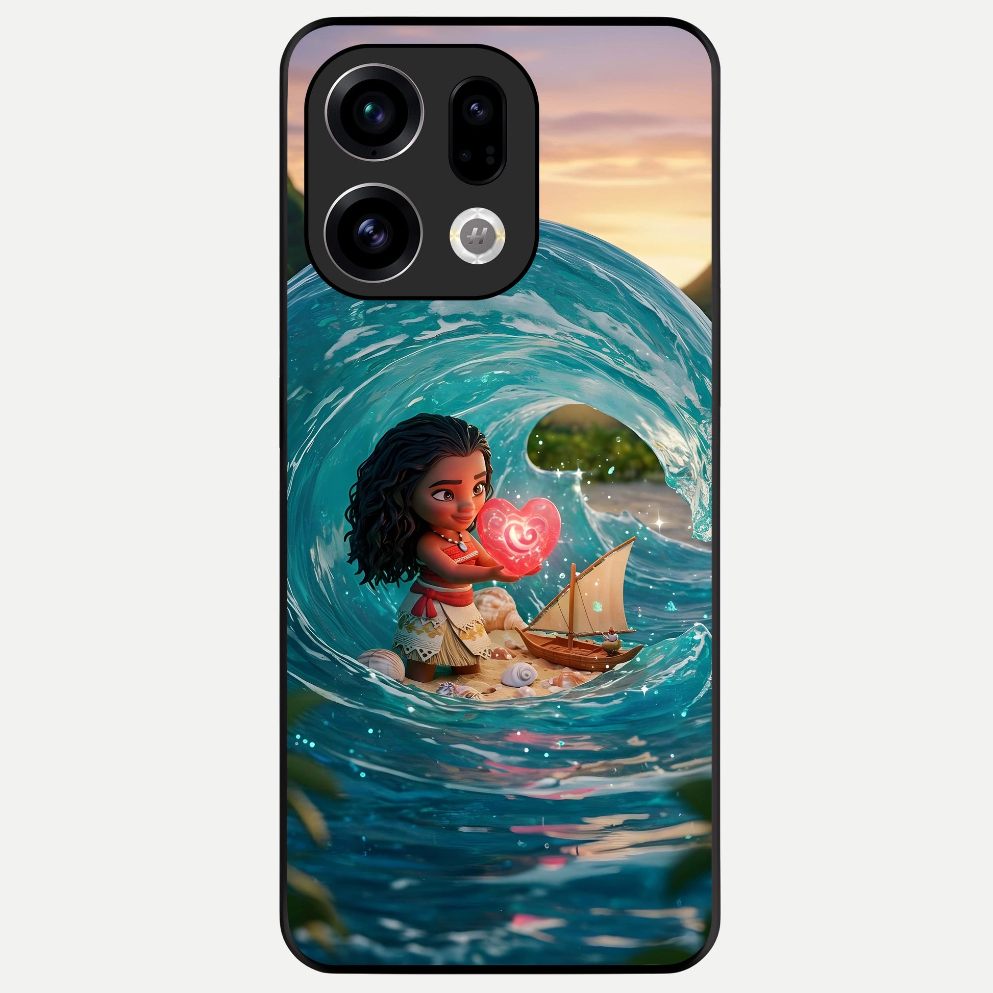  Heart of Ocean Glass Case For Oppo Find X9 back cover – full design glossy printed glass finish
