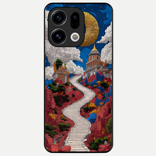  Heavenly Moon Path Glass Case For Oppo Find X9 back cover – full design glossy printed glass finish
