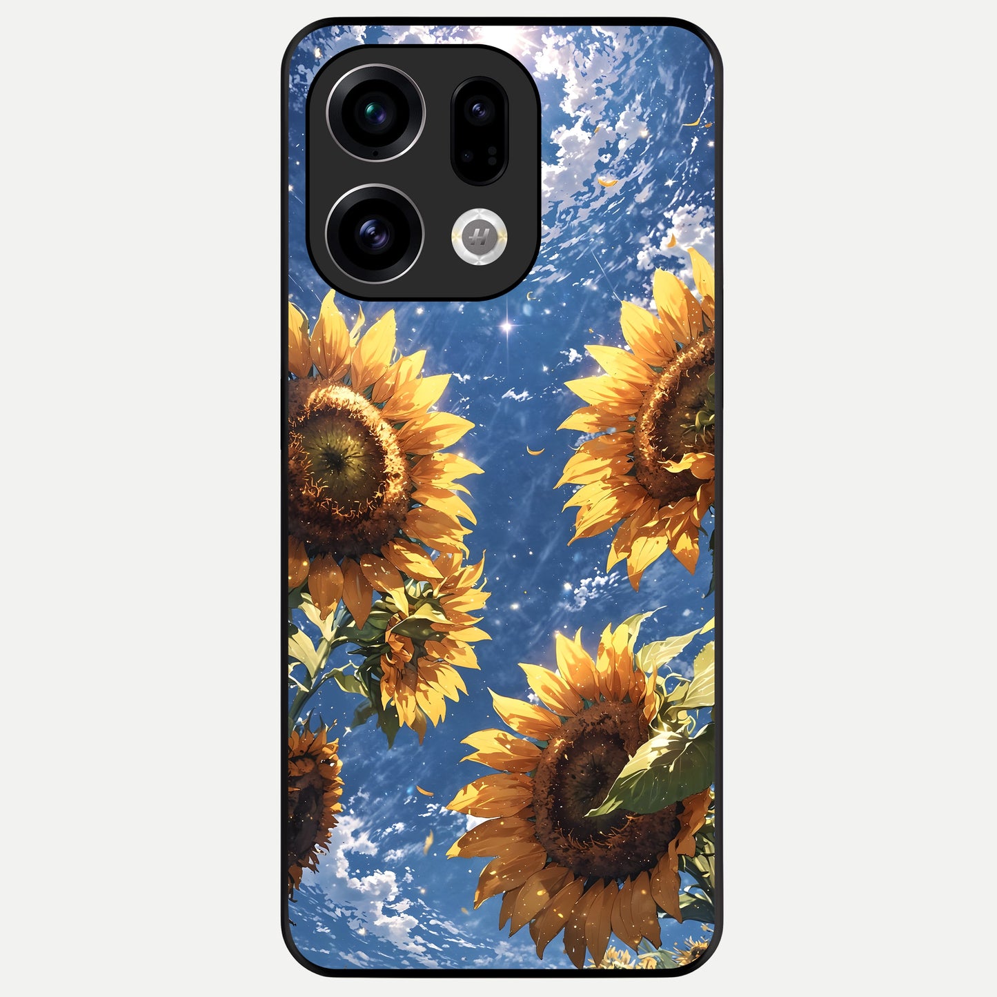  Heavenly Sunflower Rise Glass Case For Oppo Find X9 back cover – full design glossy printed glass finish