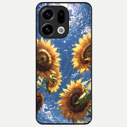  Heavenly Sunflower Rise Glass Case For Oppo Find X9 back cover – full design glossy printed glass finish