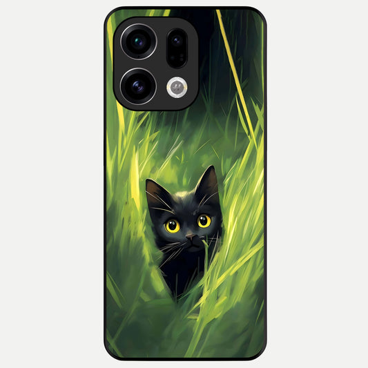  Hidden Cat Whisper Glass Case For Oppo Find X9 back cover – full design glossy printed glass finish