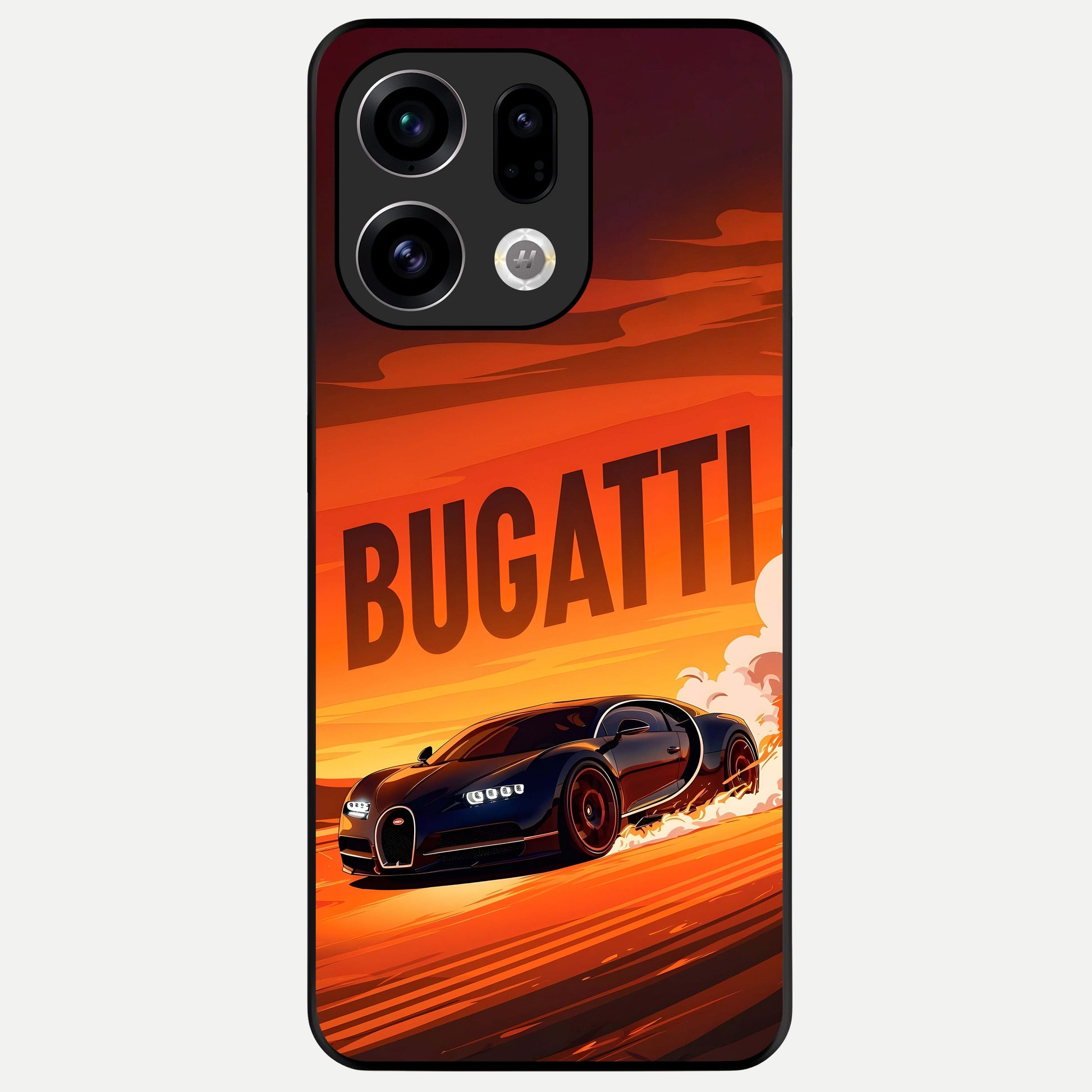  Inferno Bugatti Storm Glass Case For Oppo Find X9 back cover – full design glossy printed glass finish