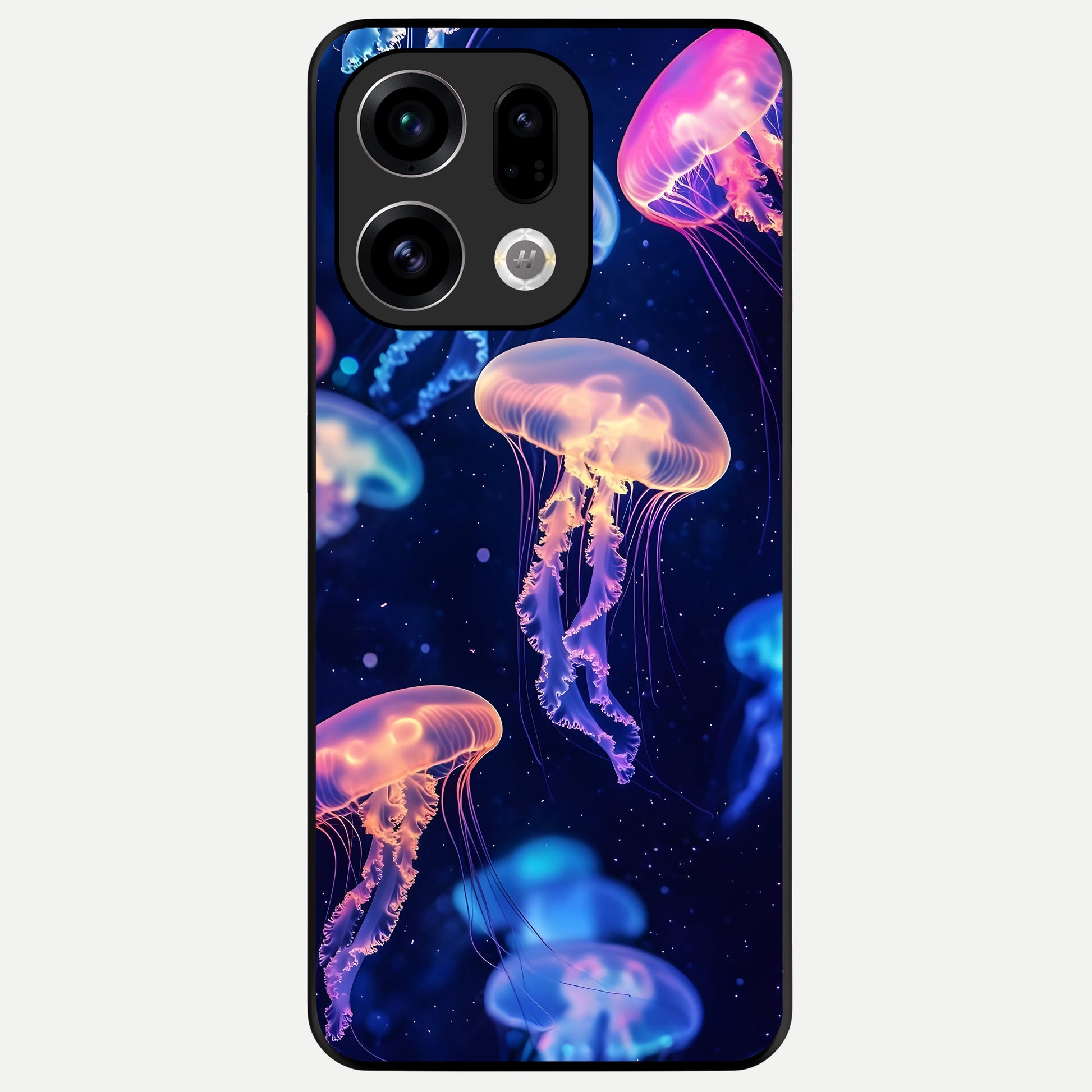  Jellyfish Pattern Glass Case For Oppo Find X9 back cover – full design glossy printed glass finish