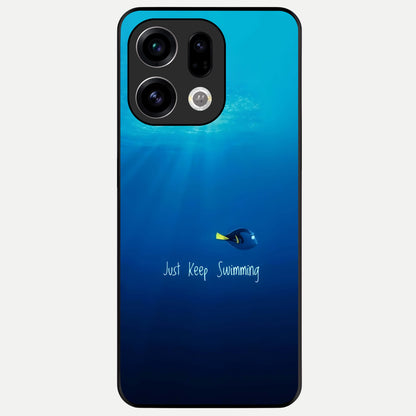  Just Keep Swimming Glass Case For Oppo Find X9 back cover – full design glossy printed glass finish