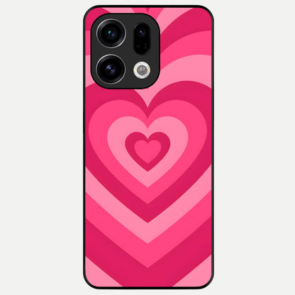  Layered Love Hearts Glass Case For Oppo Find X9 back cover – full design glossy printed glass finish